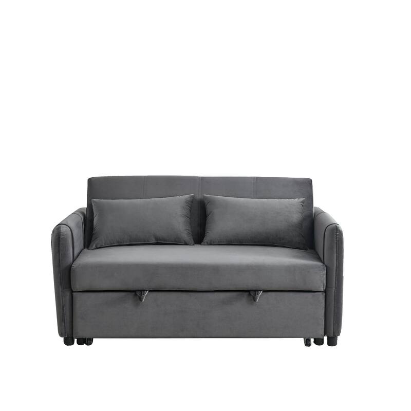 54"Convertible Sofa Bed, Velvet Sleeper Couch PullOut Bed Bed Bath